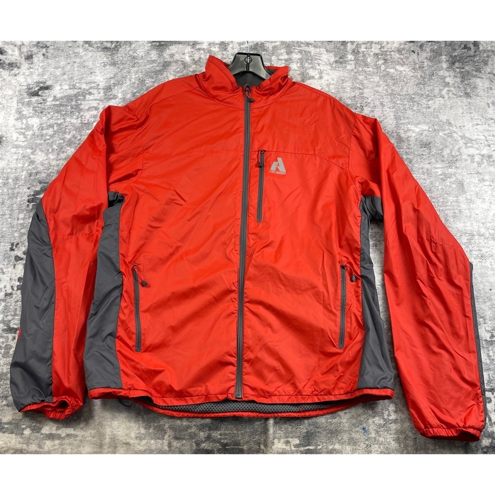 Eddie Bauer First Ascent Whittaker Mountaineering Windbreaker Large Red Grey